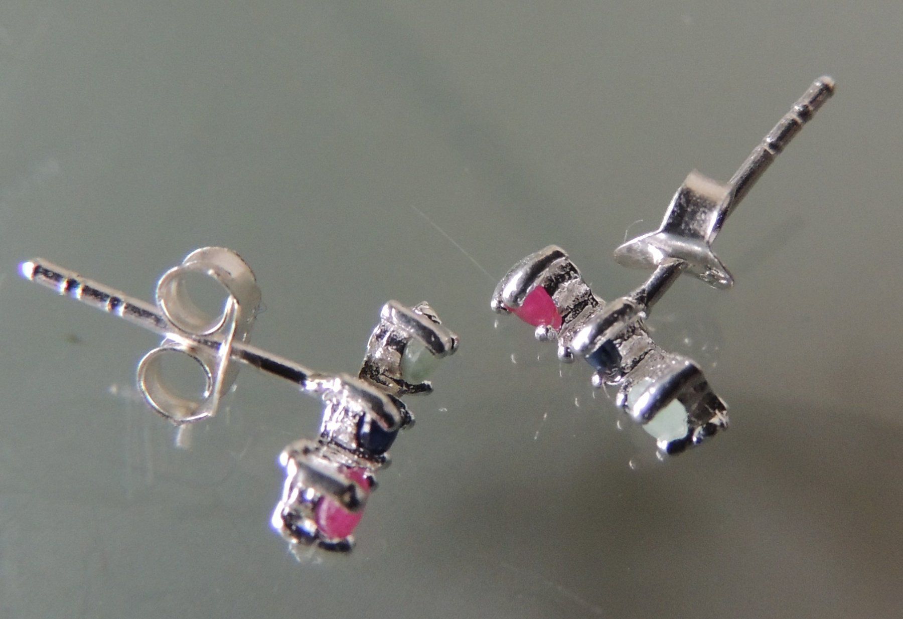 Orecchini pendenti & Orecchini a lobo: Rubin Saphir Prehnit Silber 925 Ohrstecker – Nuovo e nell'imballaggio originale da Waldenburg venduto da schaller707 2
