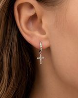 925 Sterling Silber Kette Zirkonia Kreuz