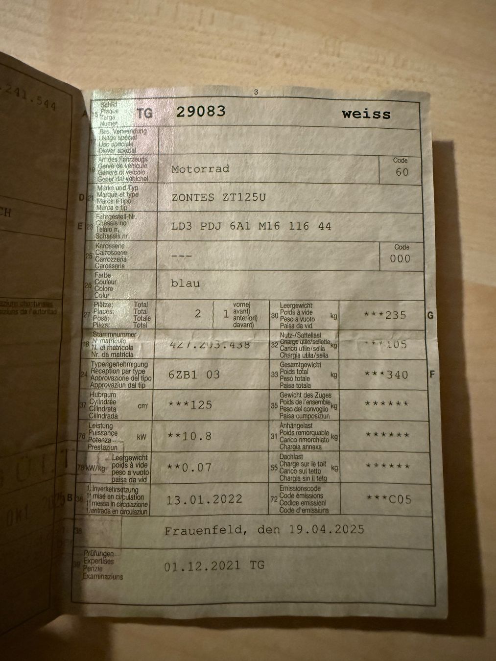 Zontes Route: Zontes 125 – D'occasion à Biel/Bienne par sacha_F40 5