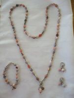 WUNDERSCHÖNE BOTSWANAACHAT HALSKETTE M. ARMBAND UND OHRHÄNGE