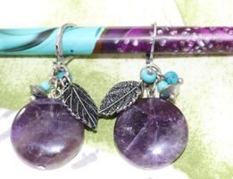 Paire de boucles d'oreilles vintage avec améthyste