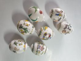 7 Stk. Porzellan-Eier, Ostern, sehr guter Zustand, Deko