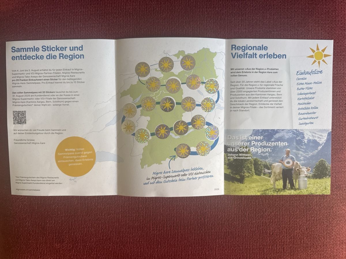 Migros Sammelmarken & -punkte: Migros Aare Sammelpass – Neu (gemäss Beschreibung) aus Unterentfelden von Loonah