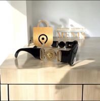 Mode Sonnenbrille Schwarz Gold Vintage Modeschmuck