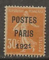 1921 Postes Paris 30c  variété