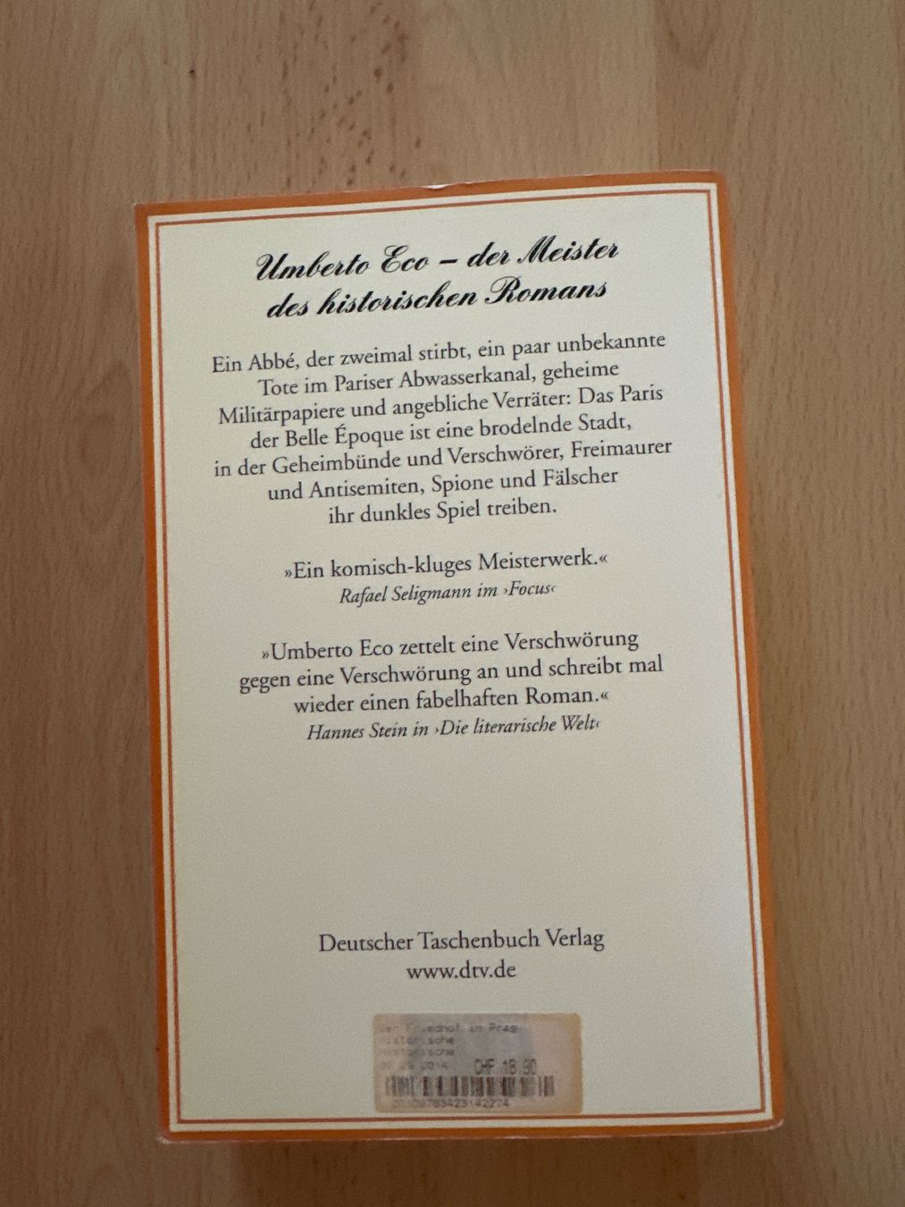 Libri: Umberto Eco - Der Friedhof in Prag – Usato da Schwarzenburg venduto da mezulienka 2
