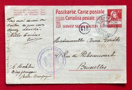 GANZSACHE DIEPFLINGEN BASELLAND ZENSUR DEUTSCHES REICH 1917