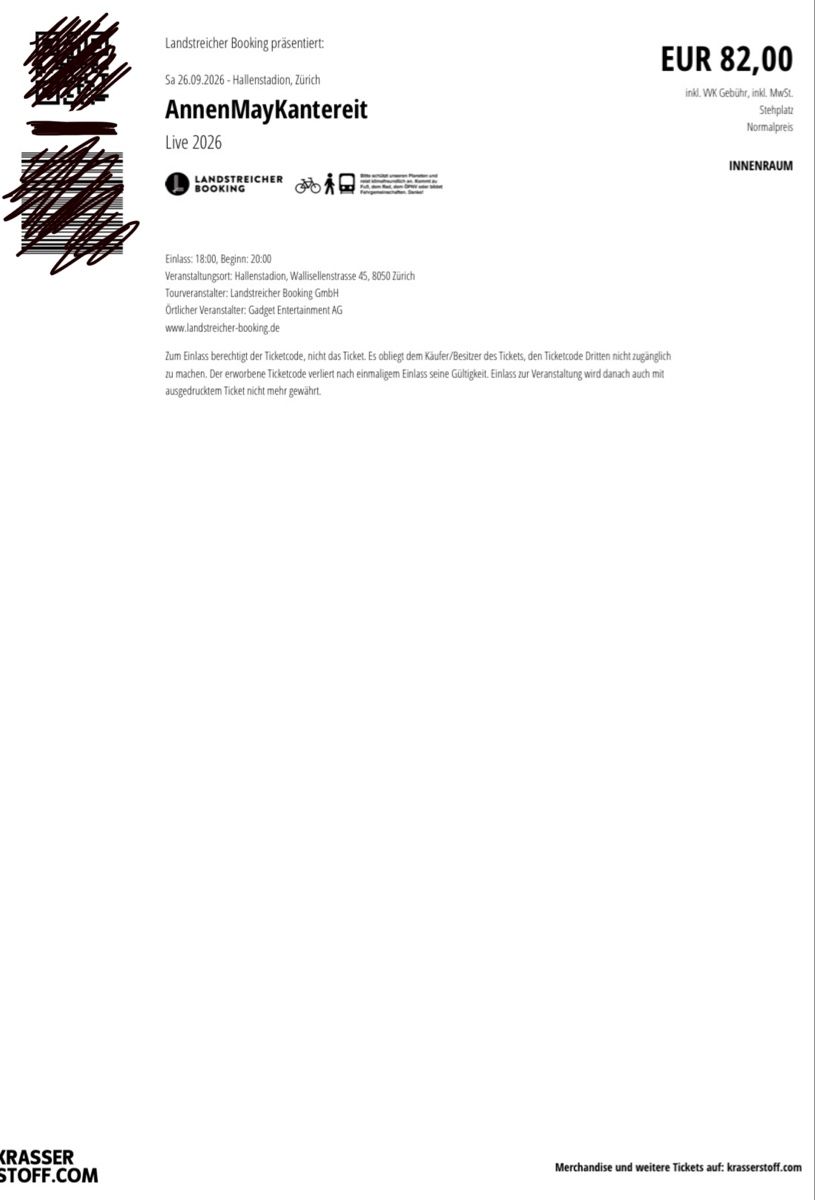 Biglietti: AnnenMayKantereit Tickets – Nuovo (secondo la descrizione) da Bettwil venduto da ChIlli11