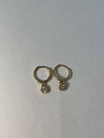 Mini Hoops Gold mit Stein
