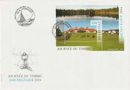 Sonderblock Tag der Briefmarke «Saignelégier» 2014 auf FDC