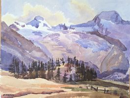 Aquarell Ferdinand Meyer-Streiff SAAS FEE Allalinhorn VS1956
