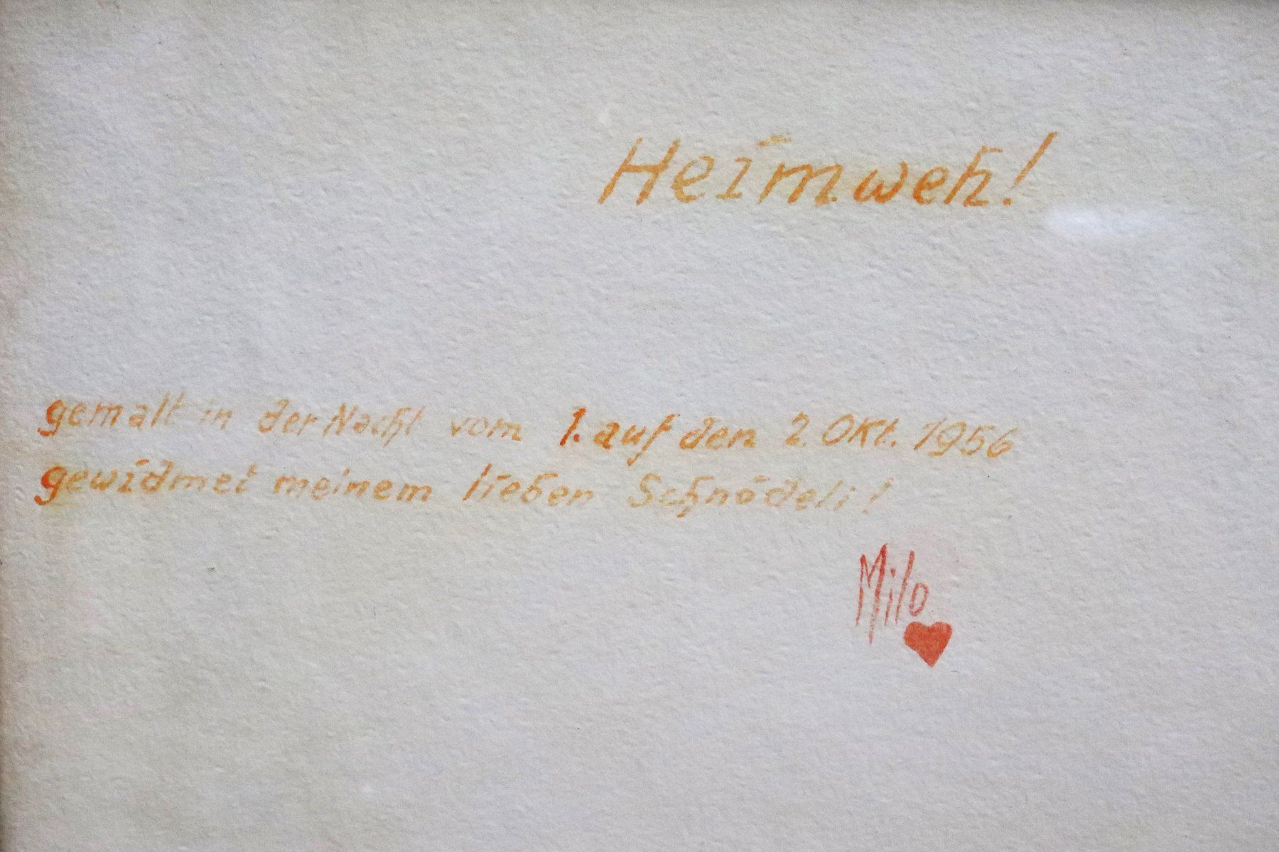 Dipinti: Monogramm MW, Mischtechnik, See-und Gebirgslandschaft 1956 – Usato da Zug venduto da Kunst-Fundgrube 5