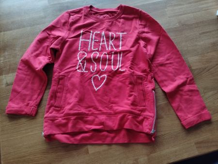 Rotes Sweatshirt (Pulli)  für Mädchen von MotherCare, Gr.134
