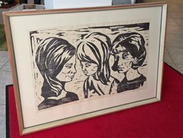 Handabzug 3/80 Bild Druck Gemälde K Bissegger 66  - Frauen