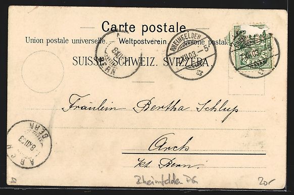 Ansichtskarten: Litho Rheinfelden, Hotel Dietschy, Krone – Gebraucht aus Berlin von bartko-reher 1