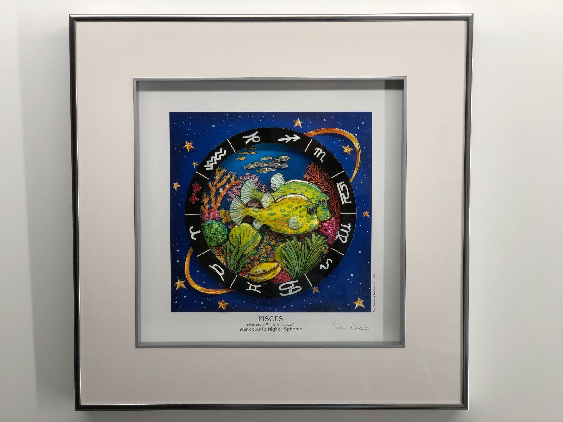 Dipinti: 3D Bild / Sternzeichen Fische / 40x40cm - Silber – Nuovo e nell'imballaggio originale da Bergdietikon venduto da Garak 1