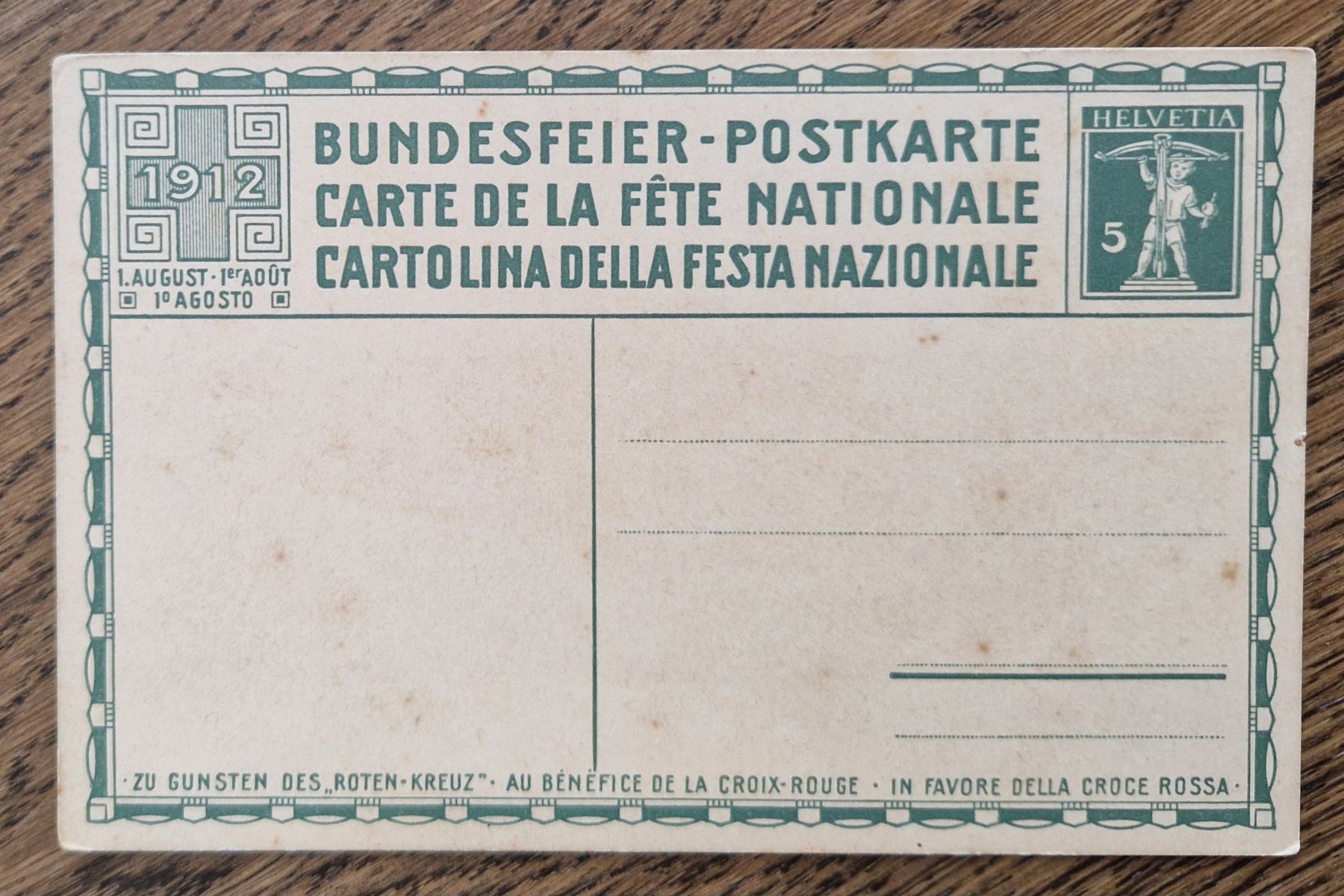 Ansichtskarten: Bundesfeier-Postksrte 1912 – Gebraucht aus Ebikon von Donar50 1