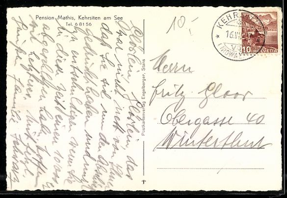 Cartes postales: AK Kehrsiten am See, Pension Mathis – D'occasion à Berlin par bartko-reher 1