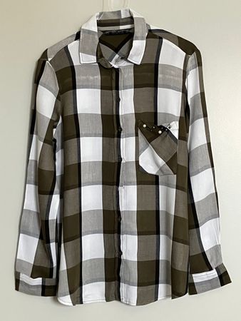 Chemise à carreaux Zara ornée de perles - T. S