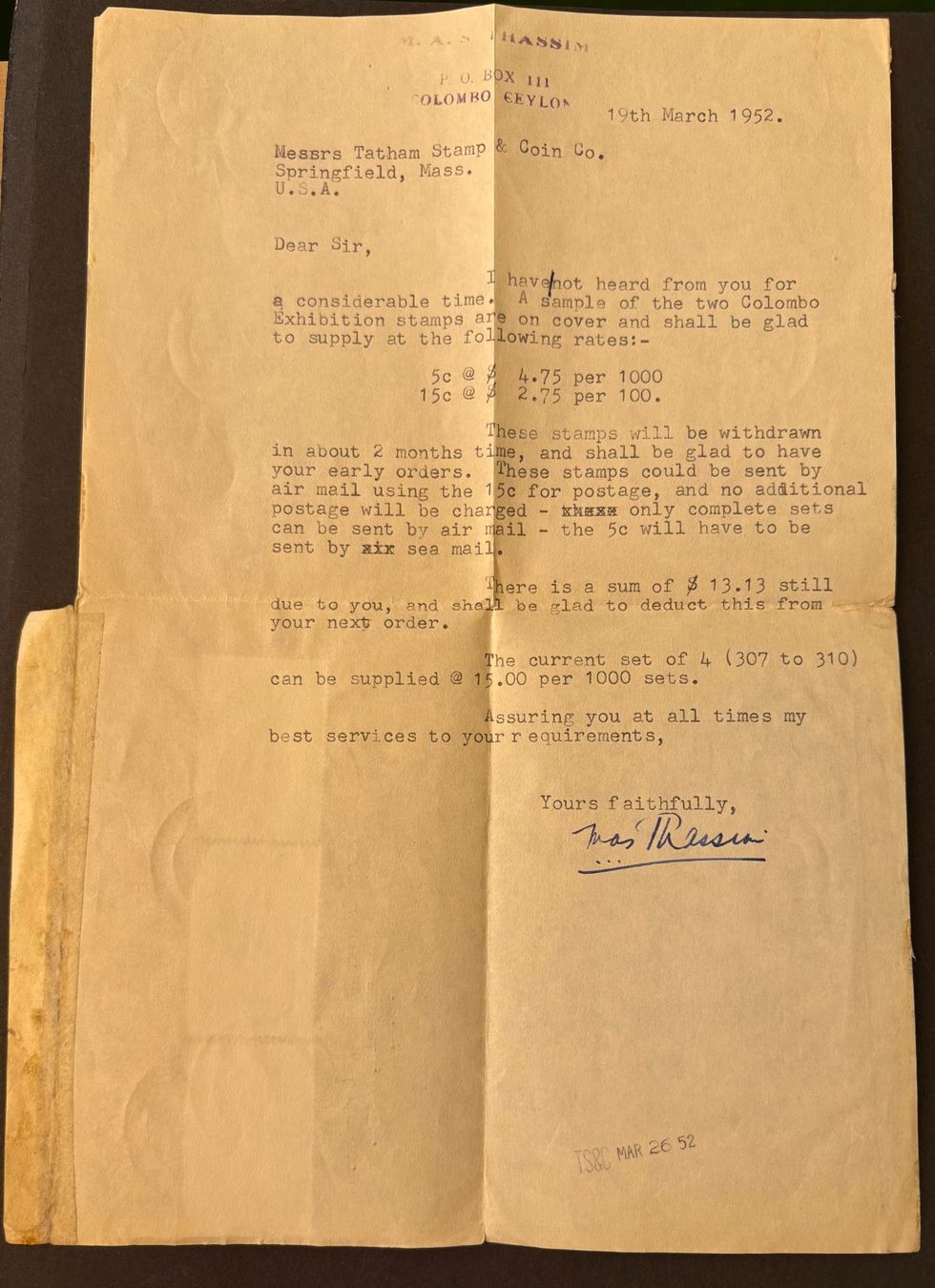Tous les timbres: AIR LETTER CEYLON – D'occasion à Ostermundigen par wini63 1