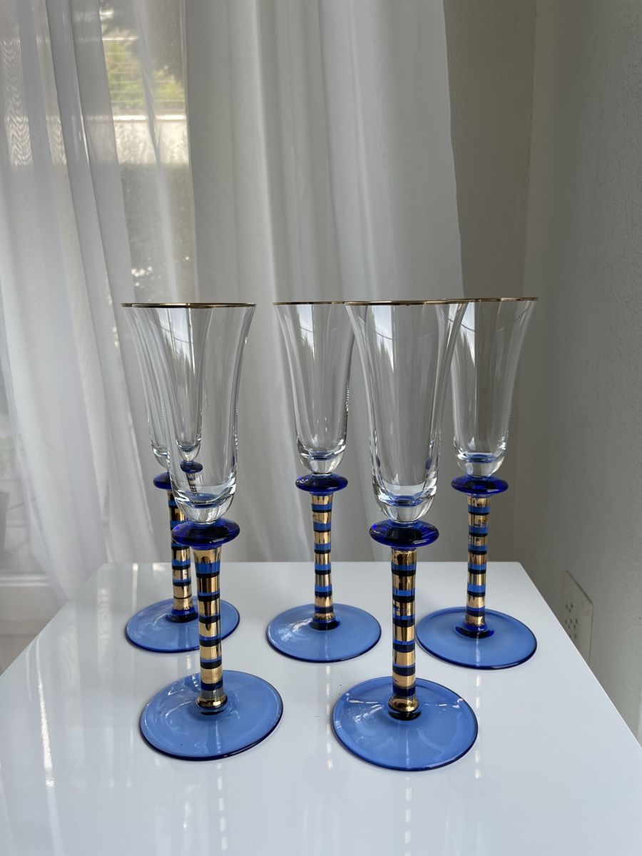 Bicchieri: 5x Vintage Champagnerflöten – Usato da Richterswil venduto da Prangins9