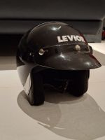 Casque moto LEVIOR vintage noir