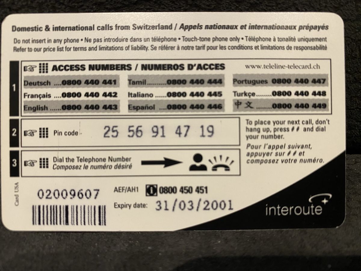 Telefon- & Taxkarten: Teleline – Gebraucht aus Lausanne von babacard10 1