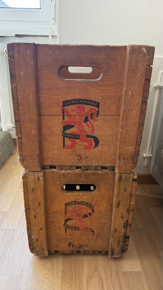 Casse di vino e birra: 2 Löwenbräu Holzkisten – Usato da Zürich venduto da Riley16 1