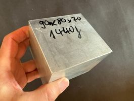 Aluminuiumblock 90 x 80 x 70 mm, 1440 g