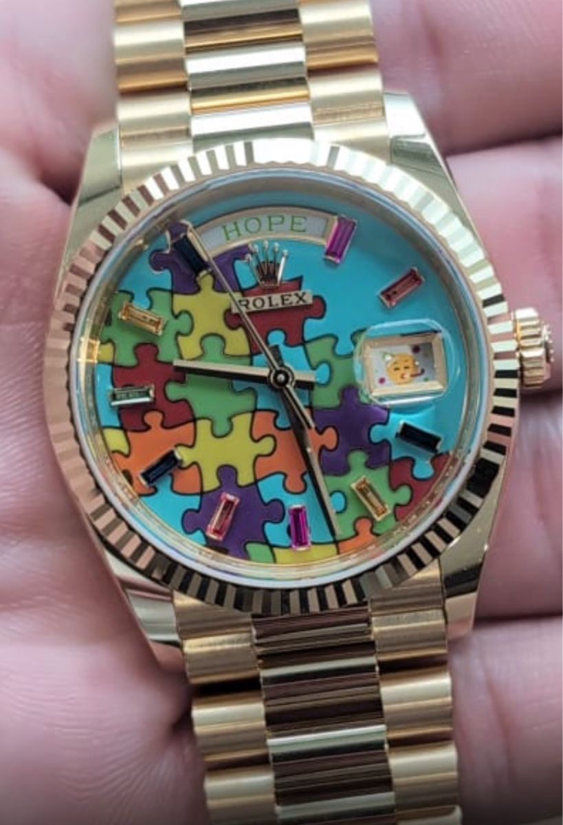 Rolex Orologi: Rolex Day-Date 36 Puzzle YG – Nuovo e nell'imballaggio originale da Avry-devant-Pont venduto da Tig08