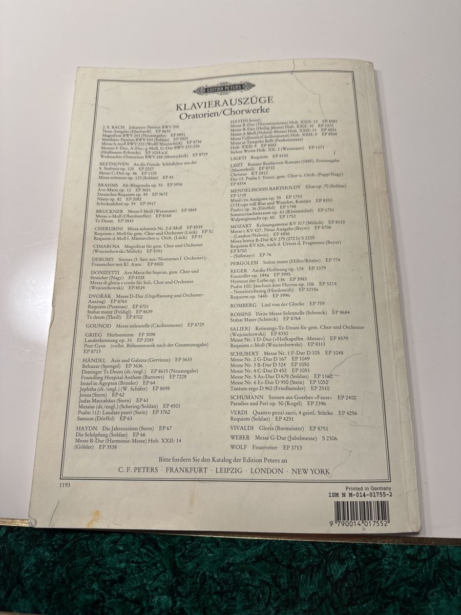 Libri: Brahms: Ein deutsches Requiem, Klavierauszug – Usato da Wald ZH venduto da Martin79 9