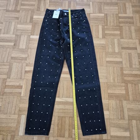 Adika Jeans schwarz mit Steinen Grösse 36 Neu