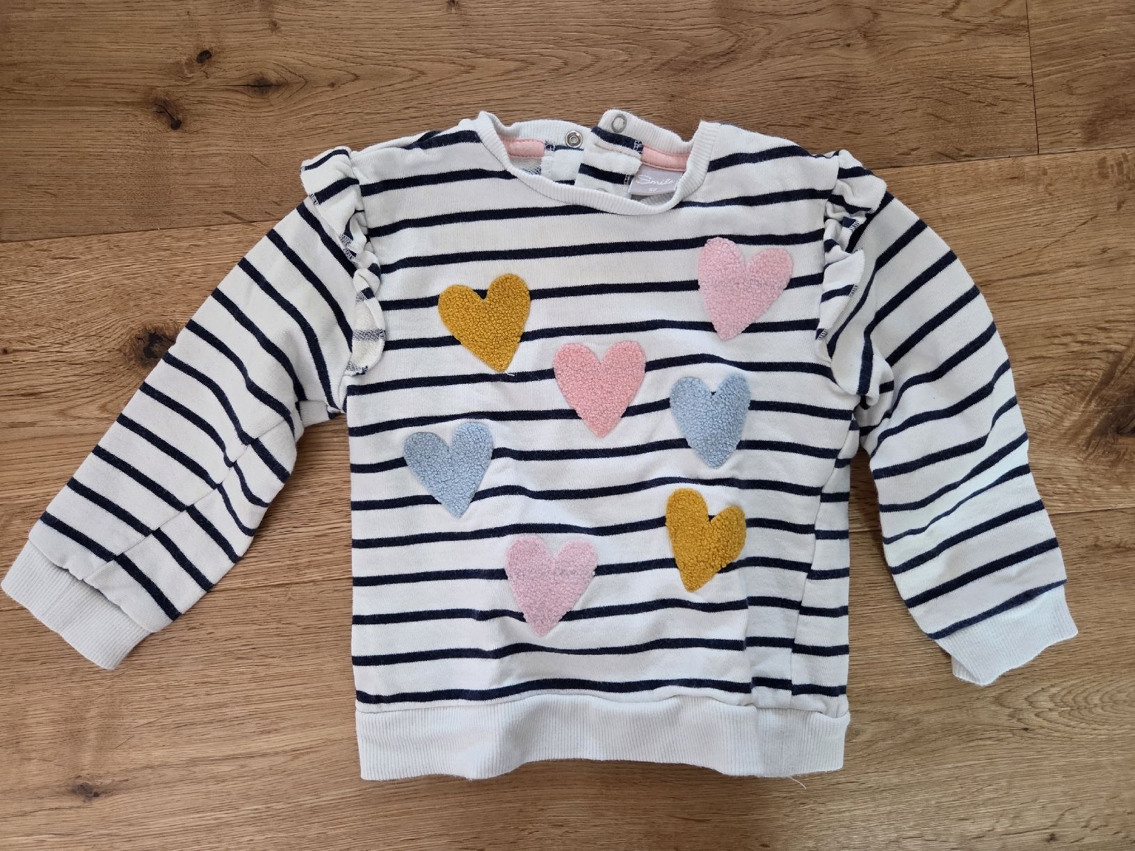 Maglioni & Felpe: Pullover Grösse 92 Smile gestreift mit Herzen, blau weiss – Usato da Ottikon venduto da swiftchocolate