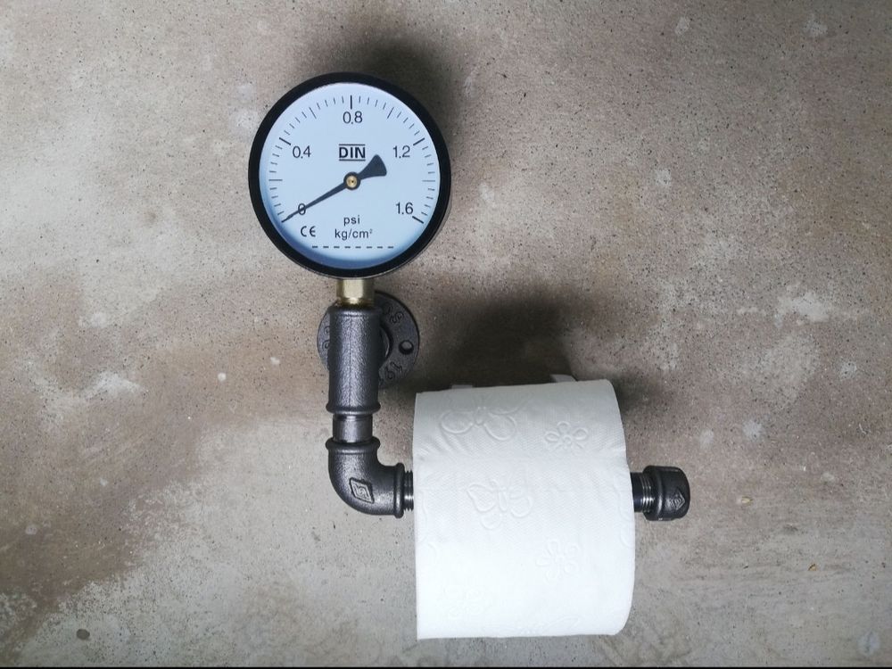 Industrie Design WC Halter Manometer Toilettenpapierhalter (Gebraucht ...
