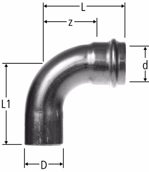 Tiro con l'arco: Optipress Aquaplus Bogen 90°  mit Einsteckende – Nuovo e nell'imballaggio originale da Bergdietikon venduto da Flodri