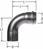 Optipress Aquaplus Bogen 90°  mit Einsteckende