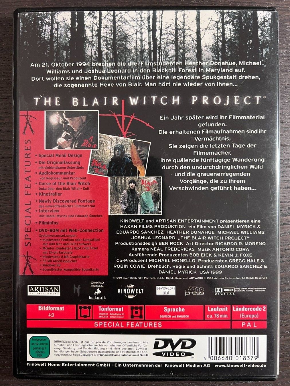 Tutti i DVDs: The Blair Witch Project – Usato da Zürich venduto da FilmFreunde 1