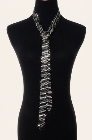 Collana choker con strass colore nero nuovo stato