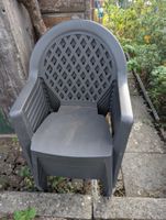 4 Gartenstühle Kunststoff dunkelgrau stapelbar gebraucht