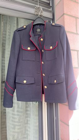 Utility Damen Jacke dunkelblau mit roten Akzenten Grösse 38