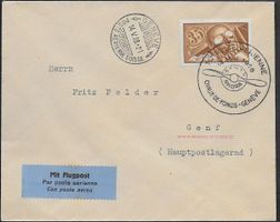 1928 Brief NHORA 1. Postflug Ch.-de Fonds-Genf F6 Top ab 1.-