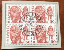 4 er Block Nr.599 mit Papier Stempel Bern  