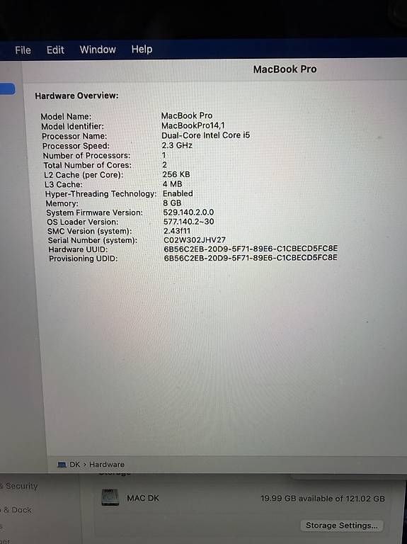 Notebook: MacBook Pro 2017 – Usato da Montreux venduto da dkl_n5bn