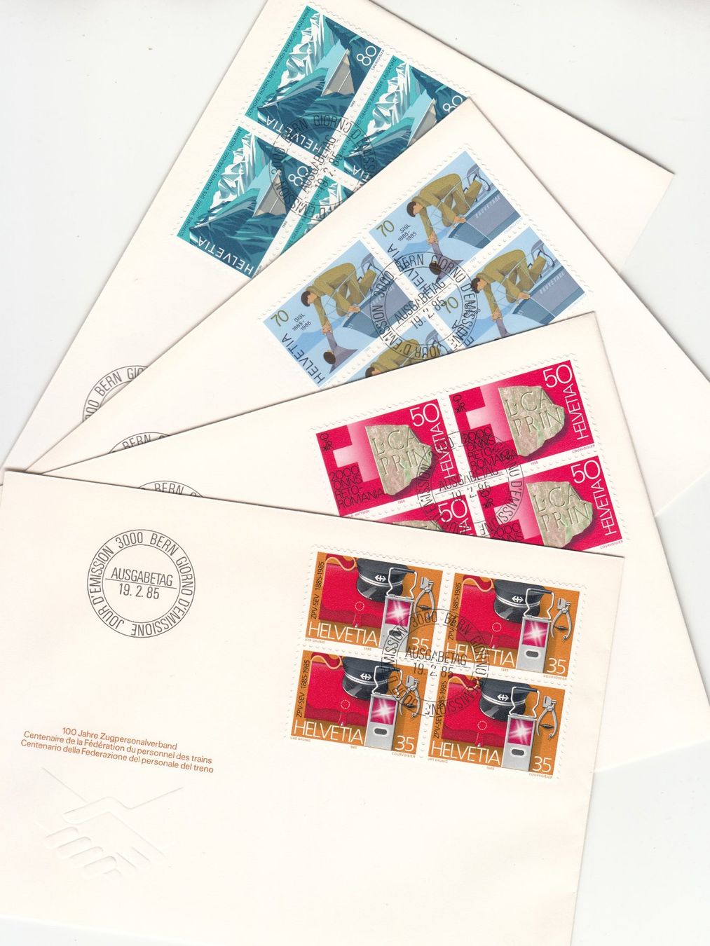 Tutti i francobolli: SBK 711 - 714 im 4er-Block FDC – Usato da Bürglen TG venduto da StampGraf