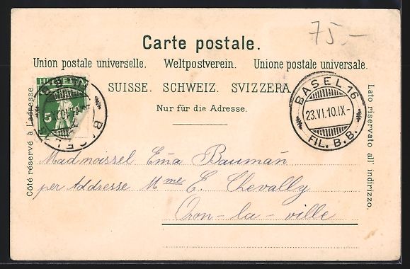 Ansichtskarten: Litho Basel, Ortsansicht, Rathaus, St.Ja – Gebraucht aus Berlin von bartko-reher 1