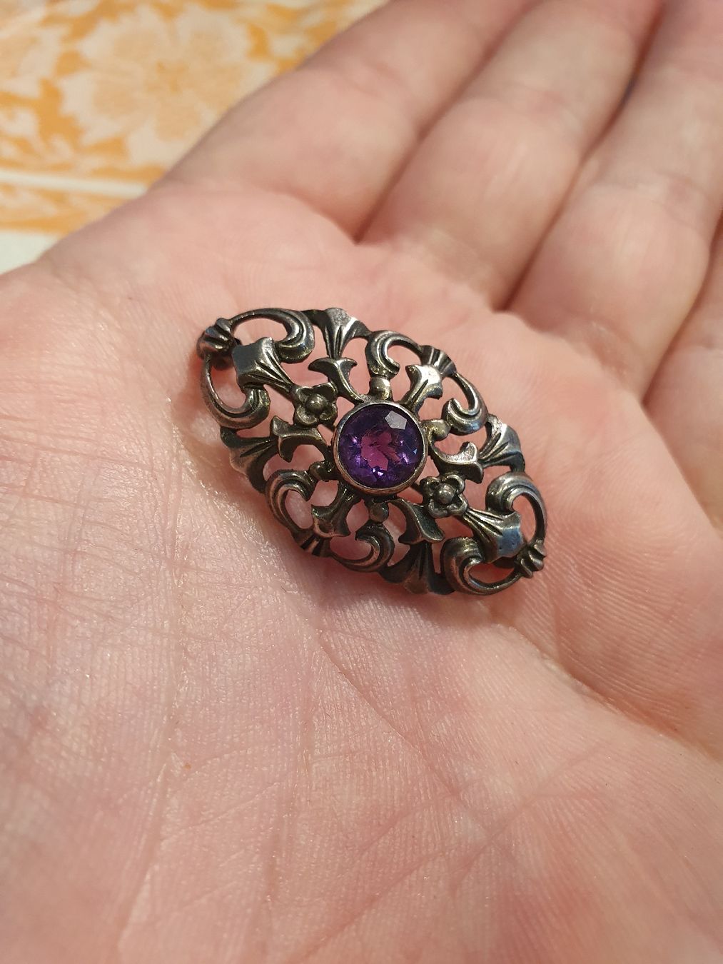 Spille & Fermagli: Jugendstil Designer 800er Silber Amethyst Brosche – Usato da Wohlen AG venduto da palmsprings 8
