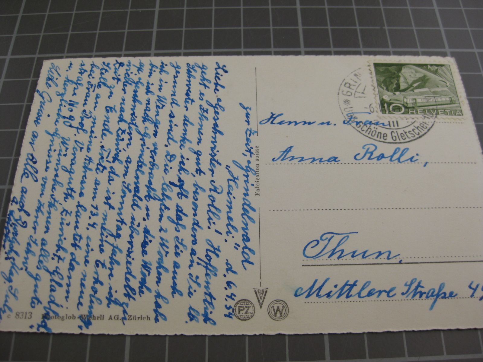 Cartoline postali: AK Grindelwald mit Bahnhof und Zug – Usato da Malters venduto da Marosko 1