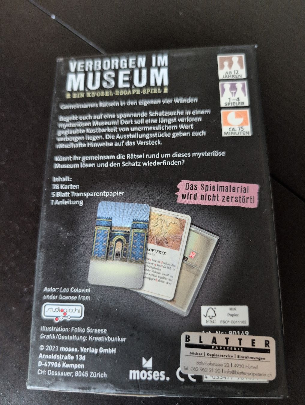 Giochi: Escape Spiel Verborgen im Museum – Usato da Huttwil venduto da Schnuegu13 1