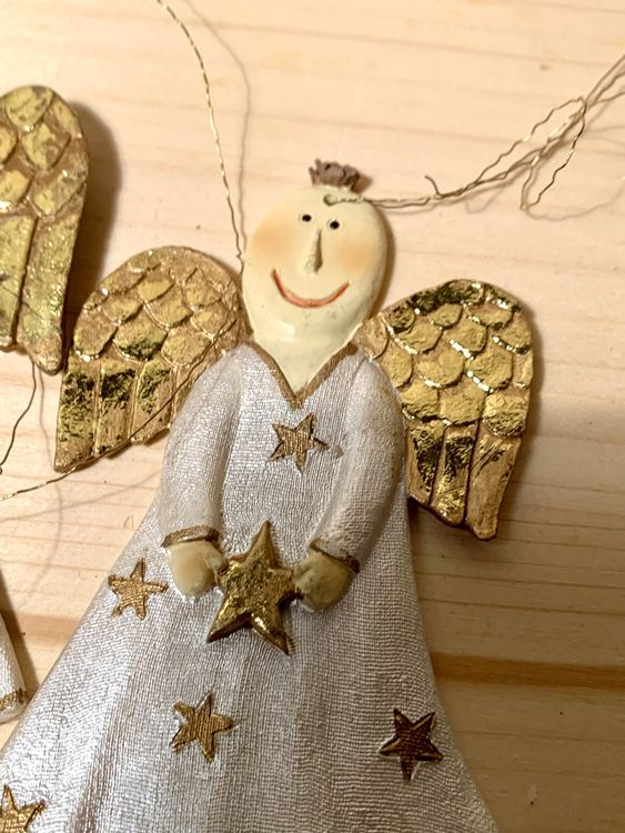 Produktbild von Logbuch-Verlag 6 Goldene Engel Anhänger Weihnachten