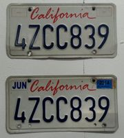 US Nummernschilder California 4TCC839